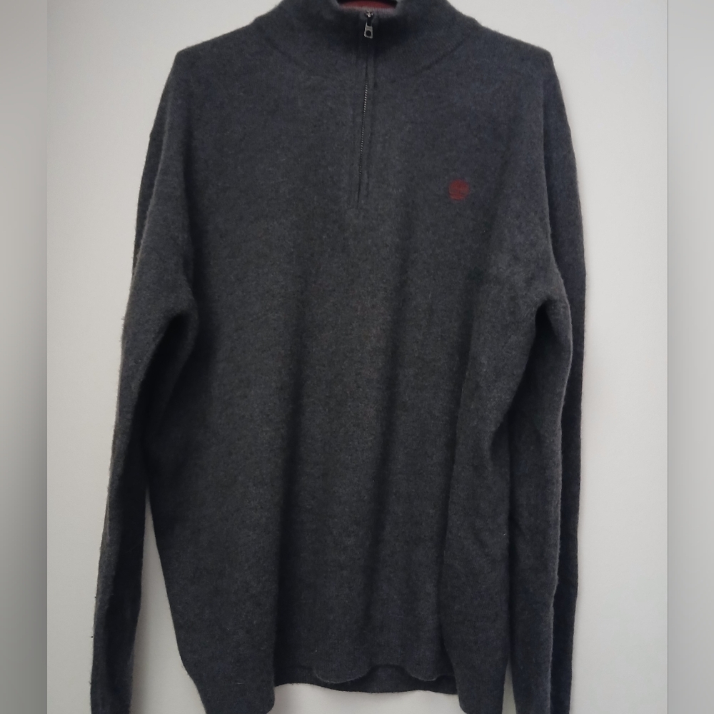 Timberland Dark Gray Zip-Up Sweater.WOOL.Size XL